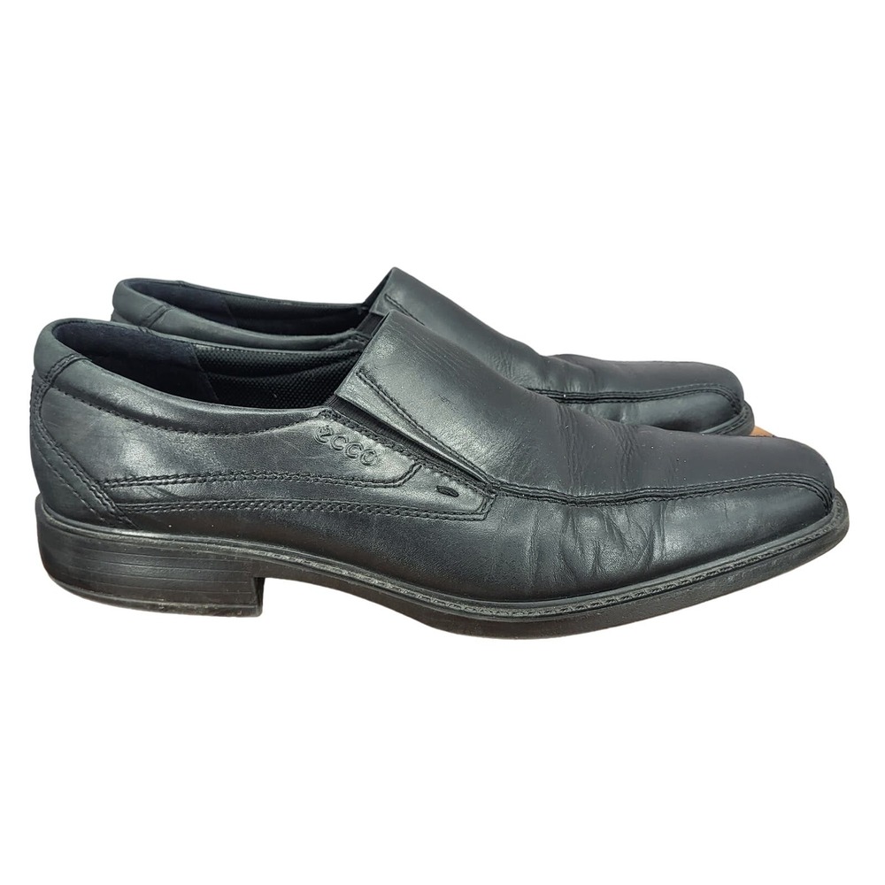 Ecco Loafers‎ Mens 13 / 13.5 EU 47 Black Leather Dress Comfort Shoes Casual
